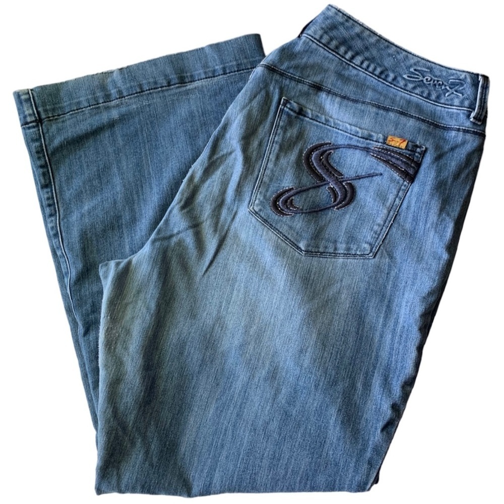 Seven7 Luxe Bootcut Jeans Mid Rise Stretch Medium Wash, [Size 24] - Picture 6 of 9